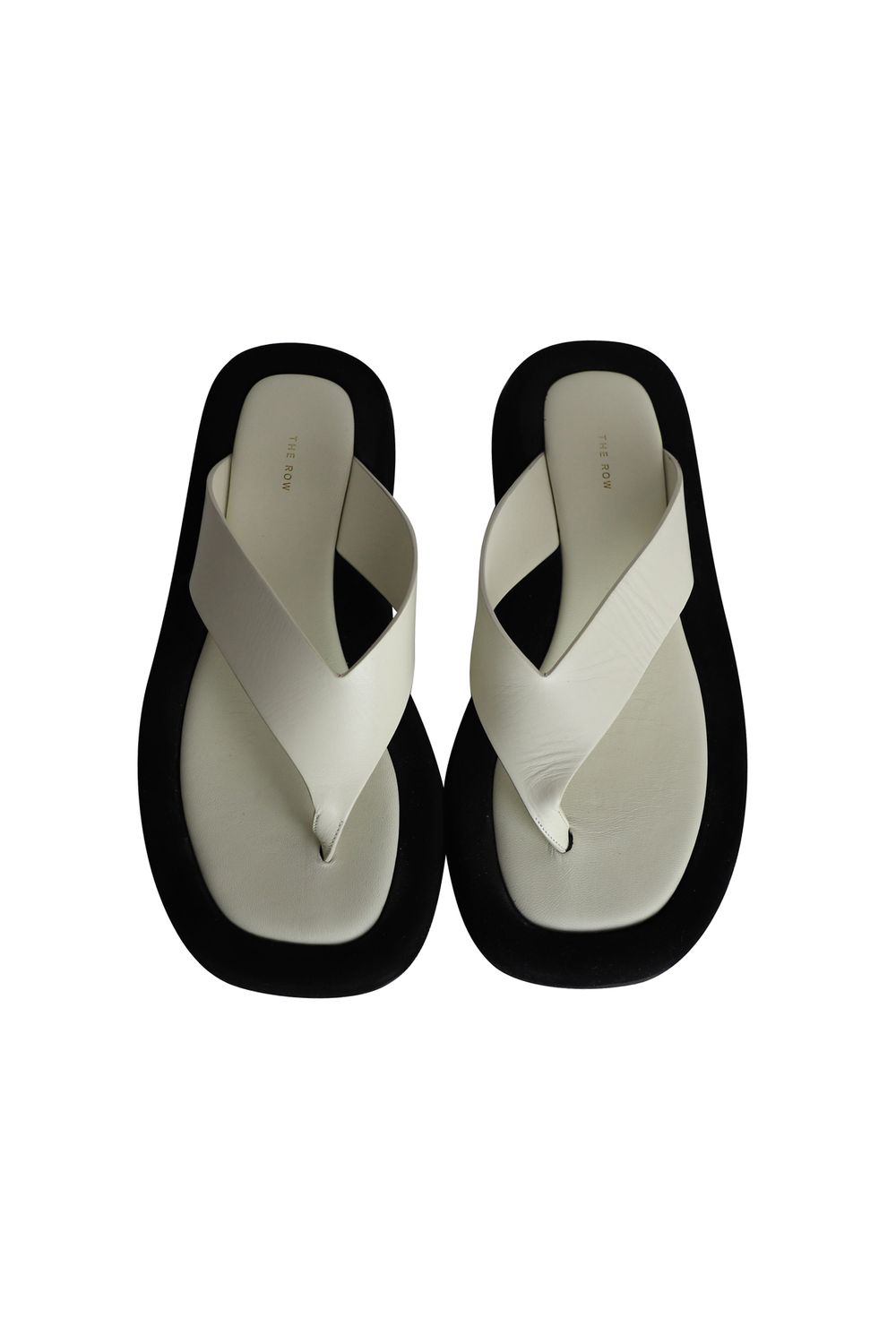 The Row Ginza Flip Flop Sandals in White Leather