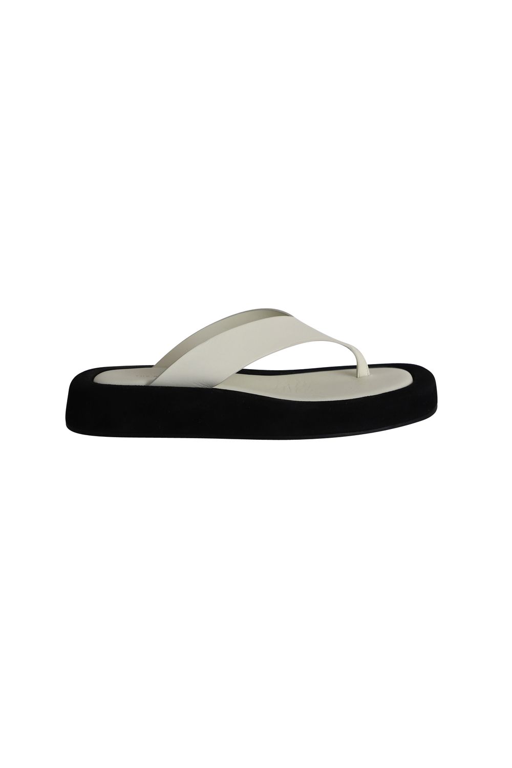 The Row Ginza Flip Flop Sandals in White Leather