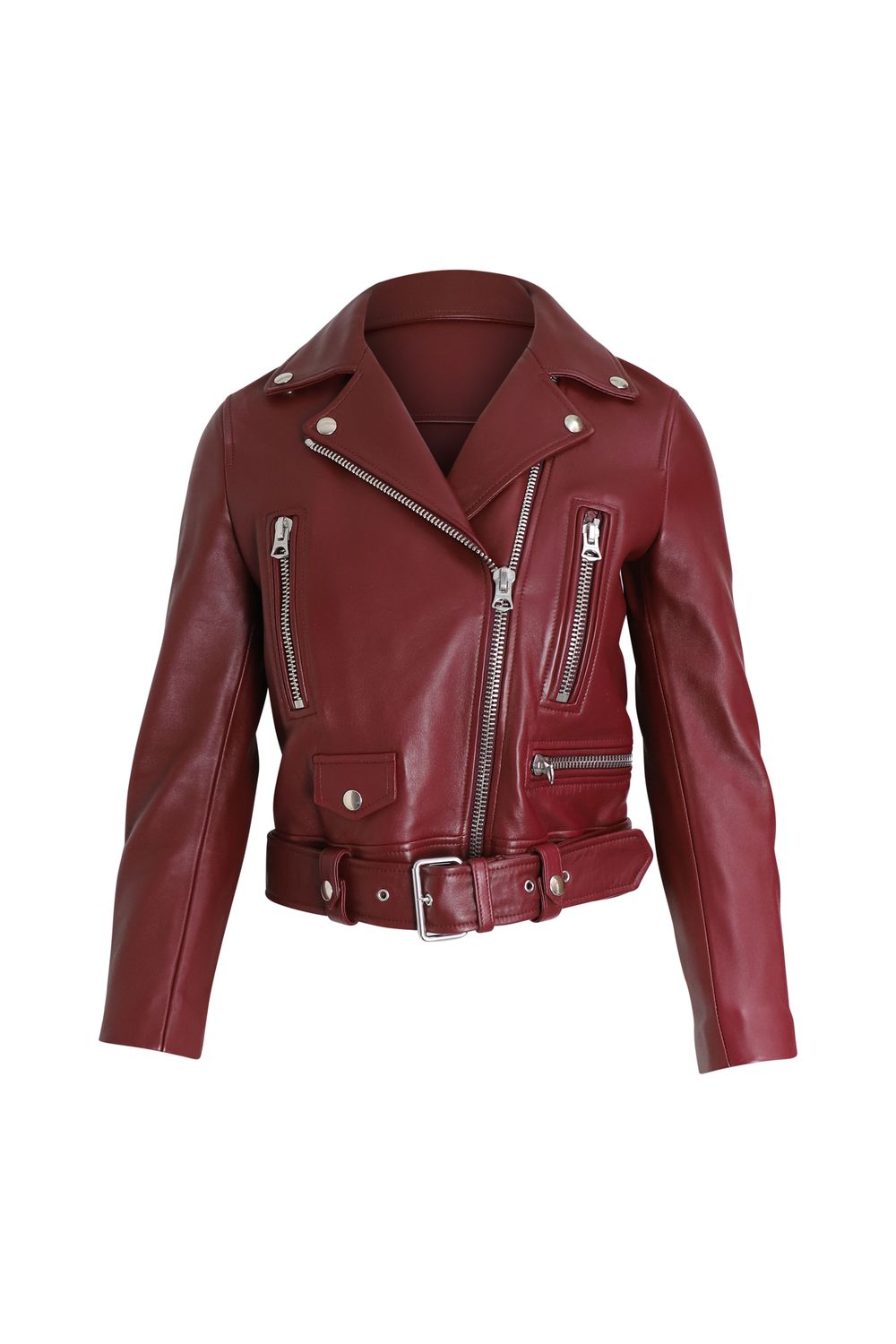 Acne Studios Biker Jacket in Red Leather