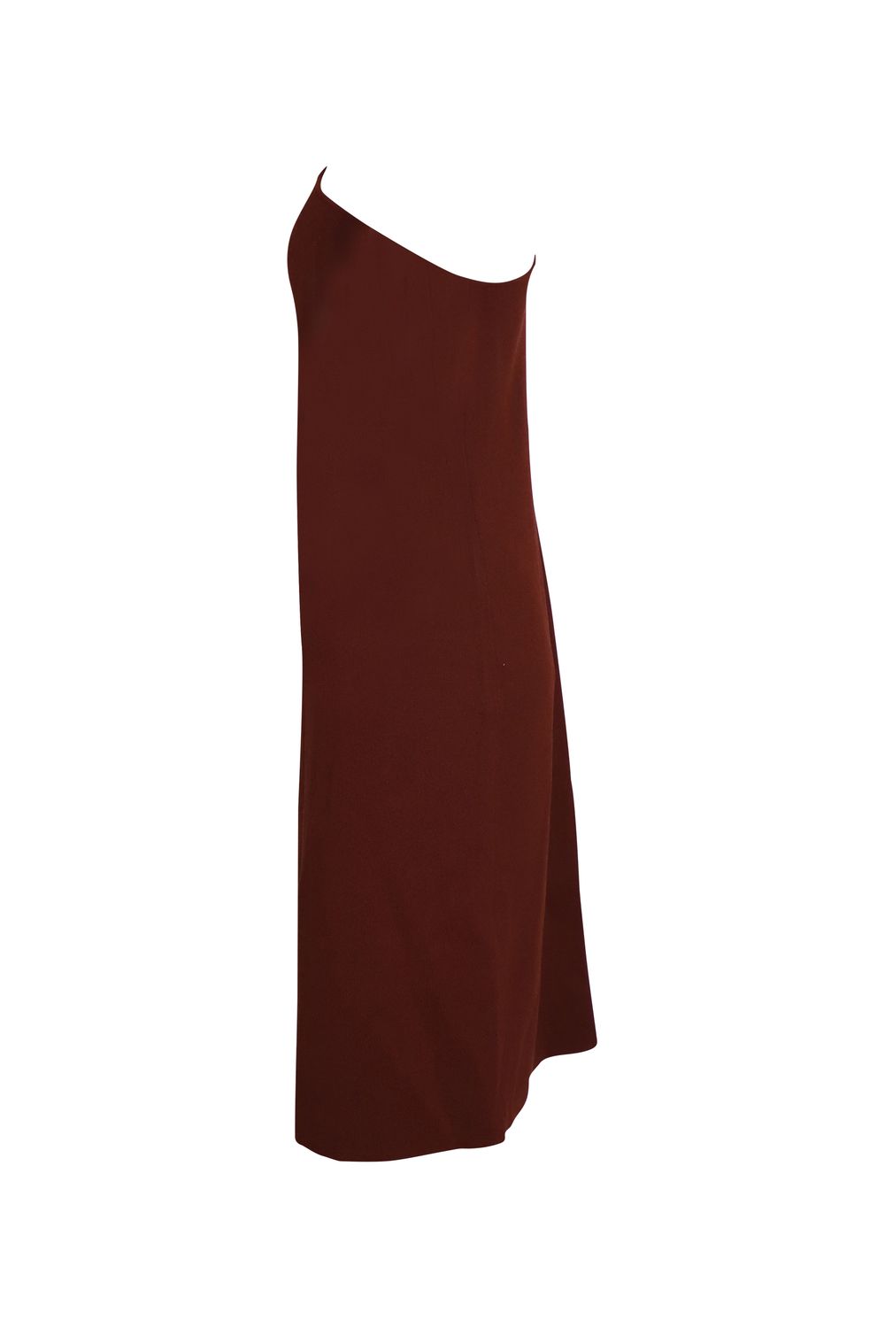 Bottega Veneta One Shoulder Dress in Rust Viscose