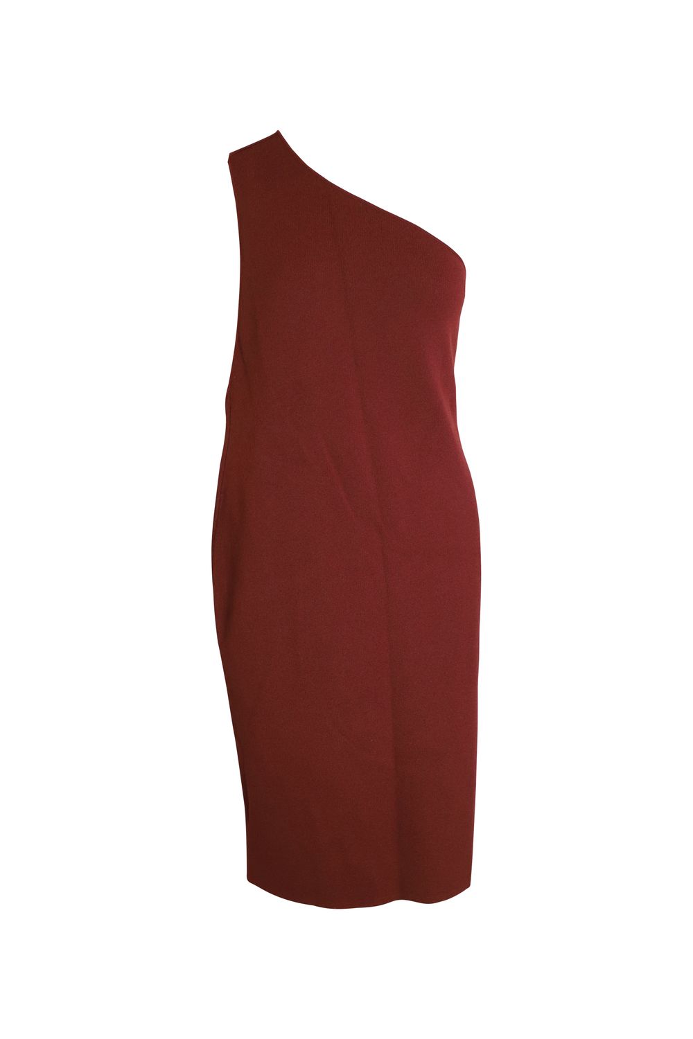 Bottega Veneta One Shoulder Dress in Rust Viscose
