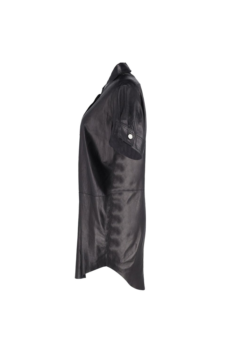 Acne Studios Marla Mini Dress in Black Lambskin Leather