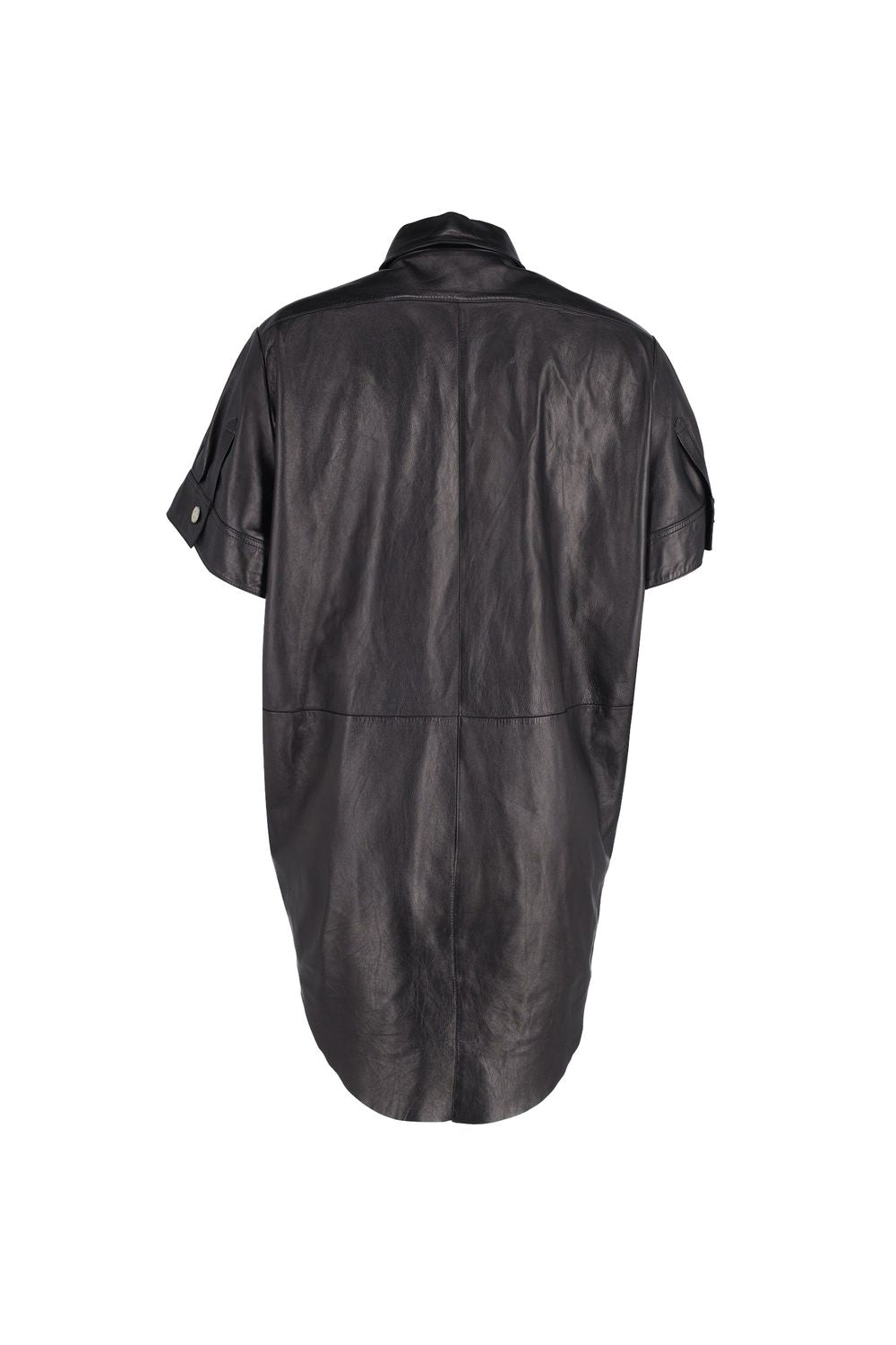 Acne Studios Marla Mini Dress in Black Lambskin Leather