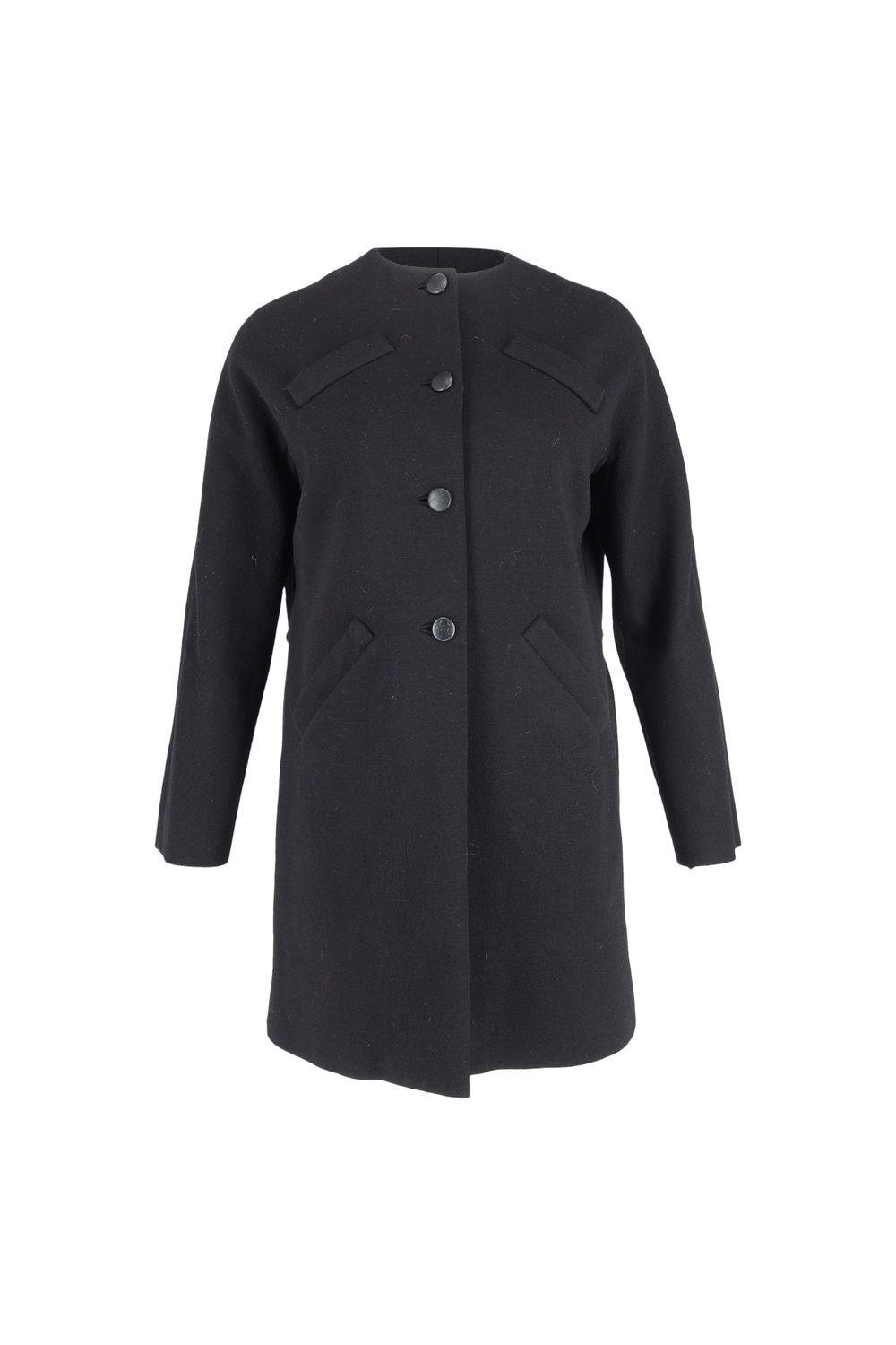 Balenciaga 60s Archive Coat in Black Virgin Wool