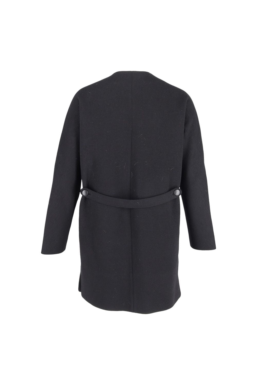 Balenciaga 60s Archive Coat in Black Virgin Wool