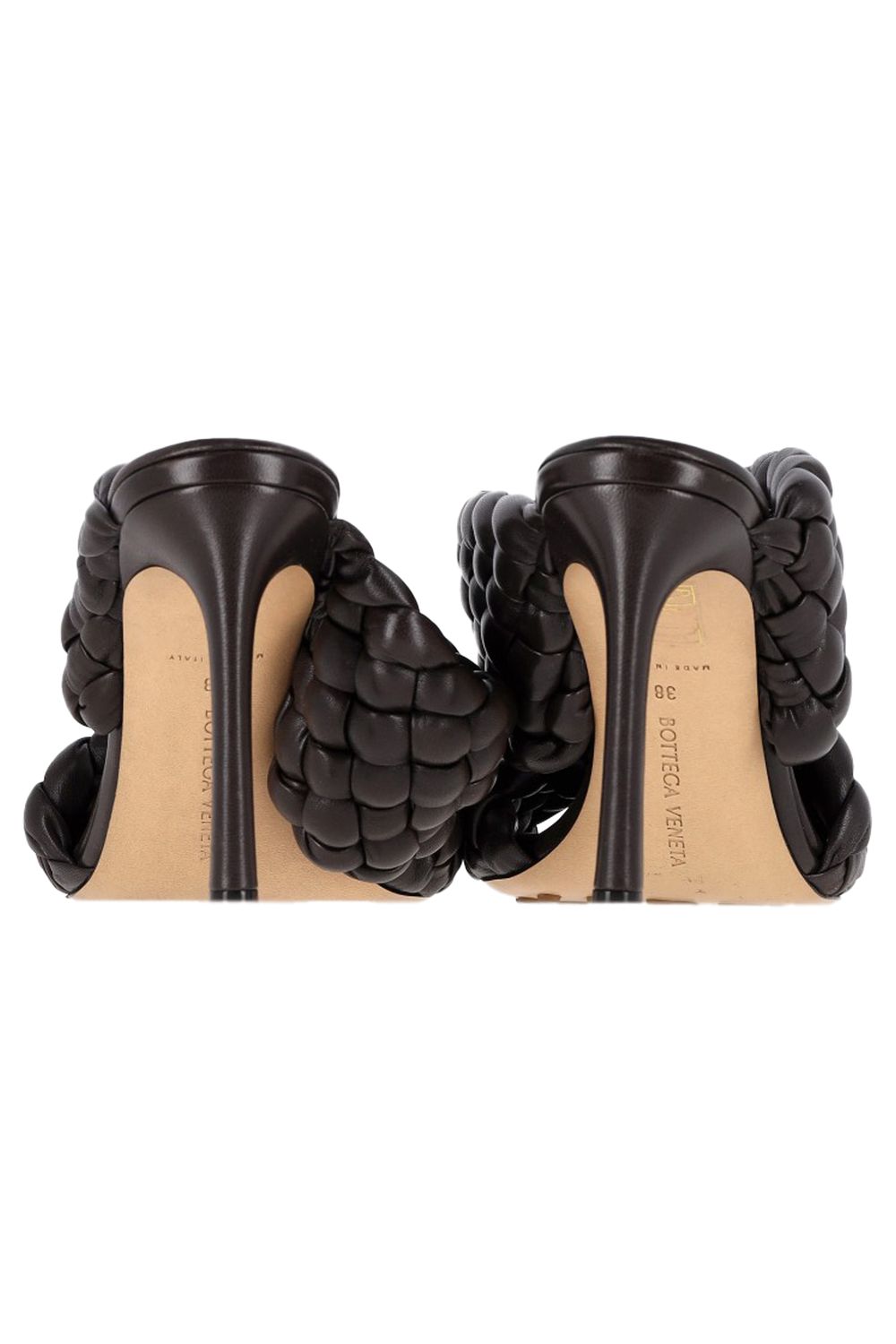 Bottega Veneta Intrecciato Slide Sandals in Brown Leather 