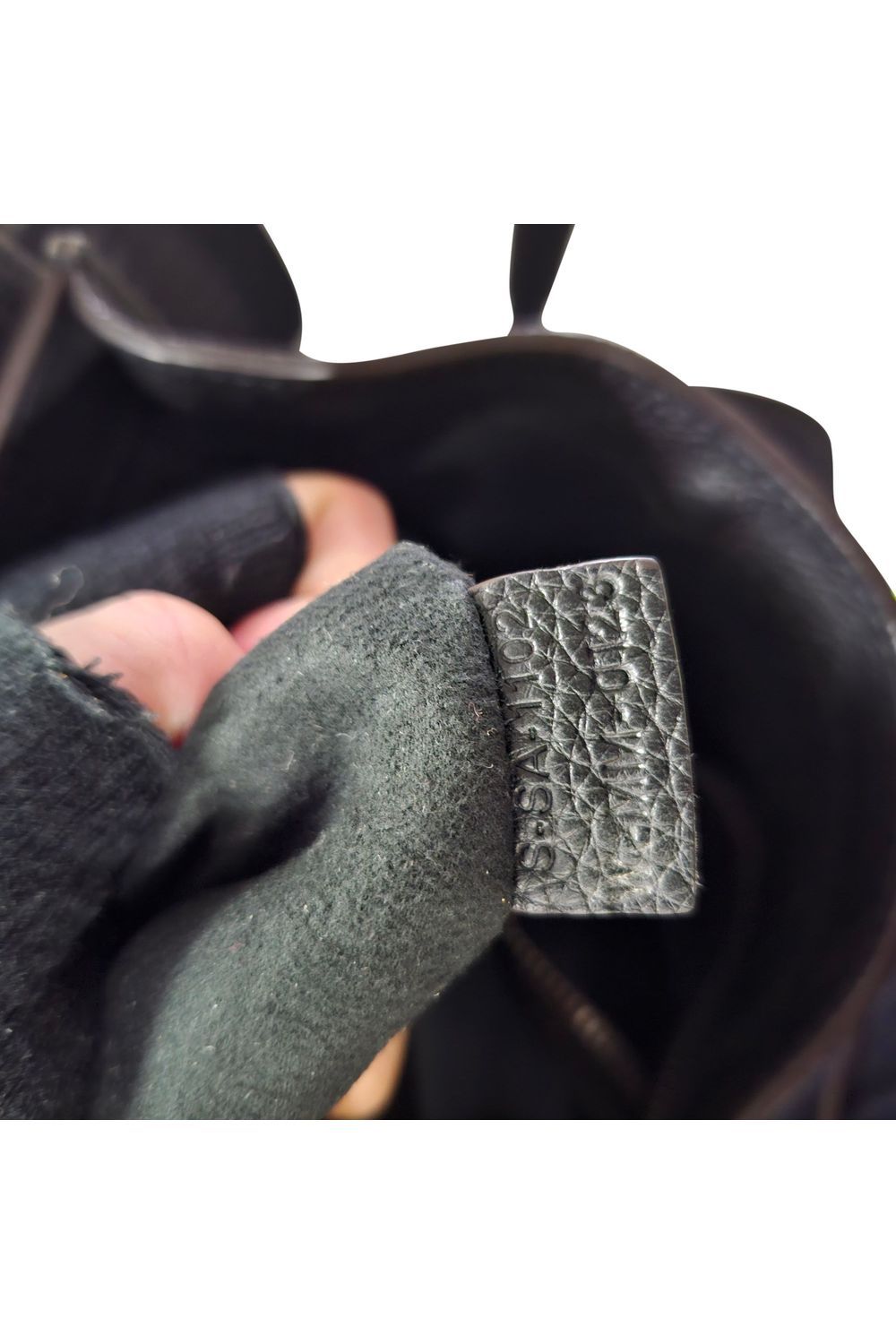 Celine Mini Grained Luggage Tote in Black Leather