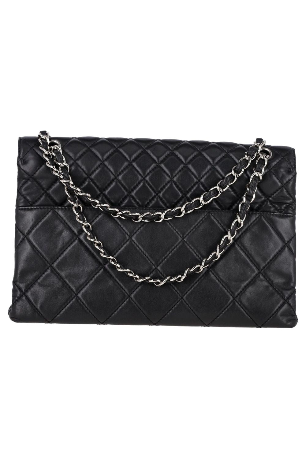 Chanel Maxi Quilted In The Business Flap Bag in Black Calfskin Leather