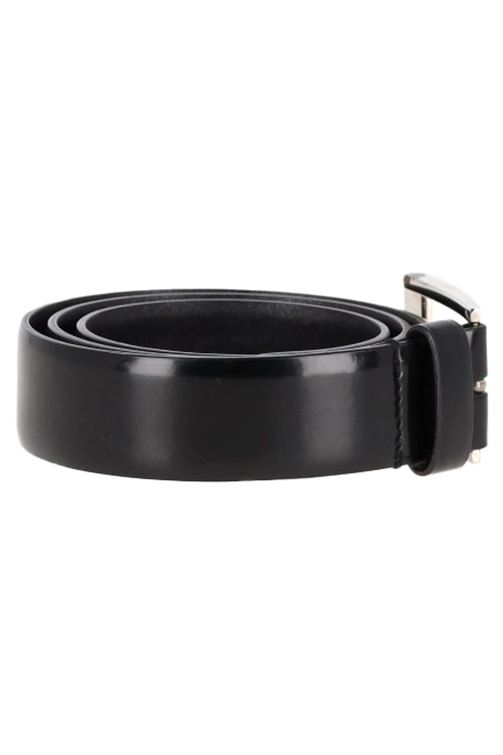  Prada Logo Buckled Belt in Black Leather