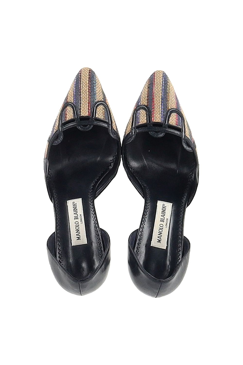  Manolo Blahnik Pointed Pumps in Multicolor Raffia