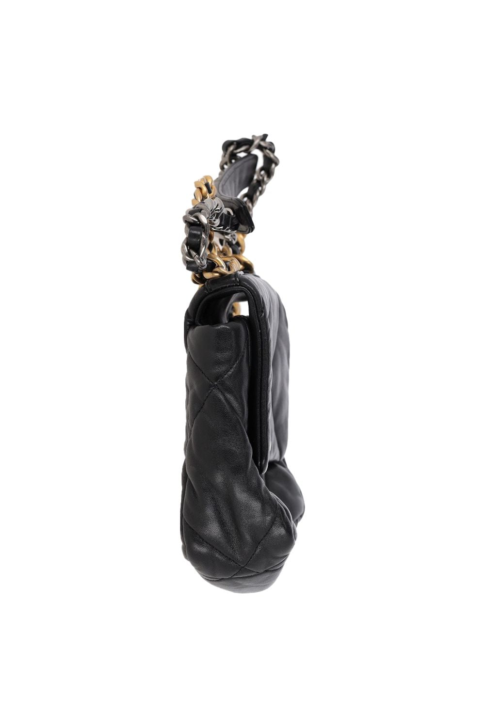 Chanel Quilted Chanel 19 Large Flap Bag in Black Leather