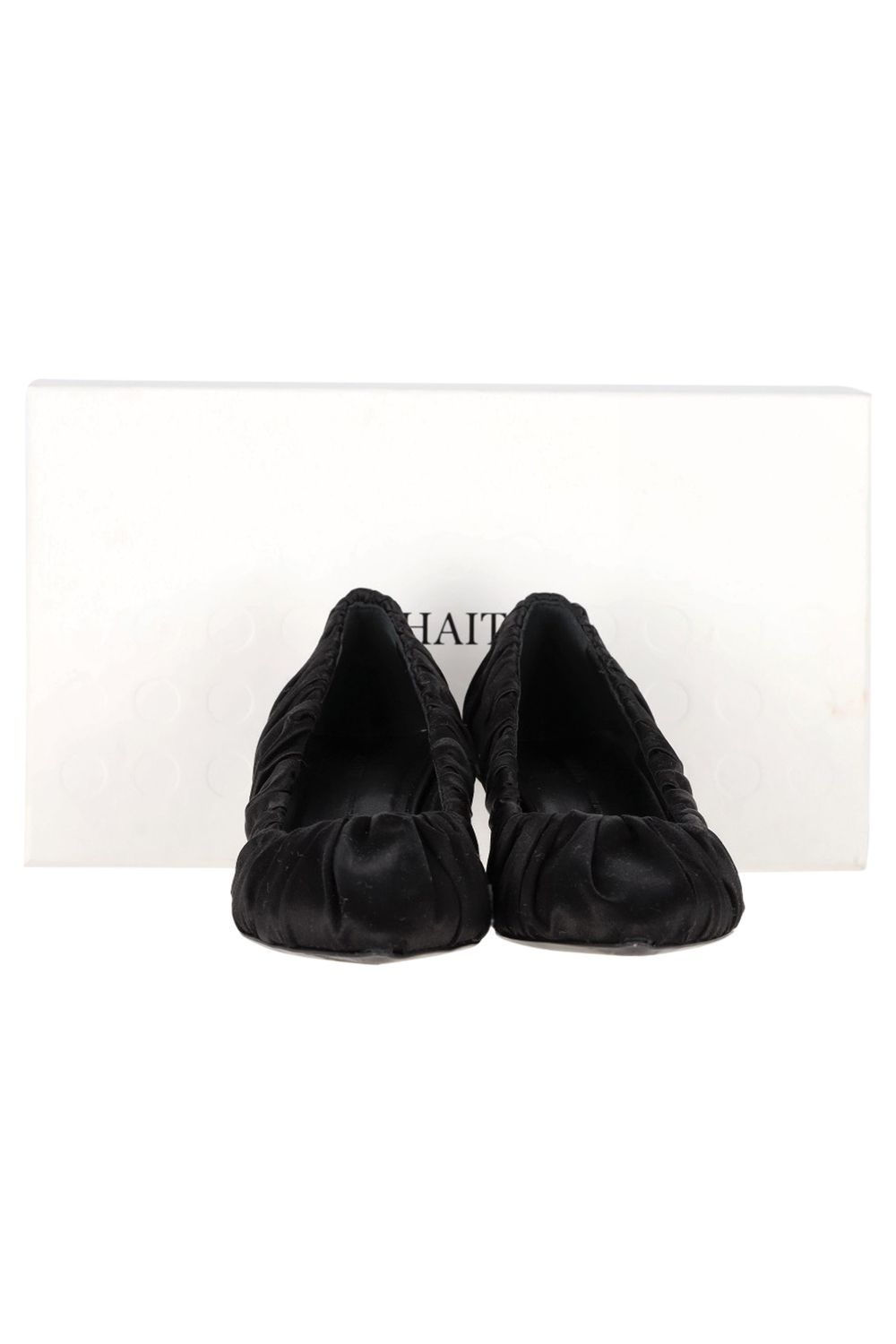  Khaite Palmero Ruched Kitten-Heel Pumps in Black Silk