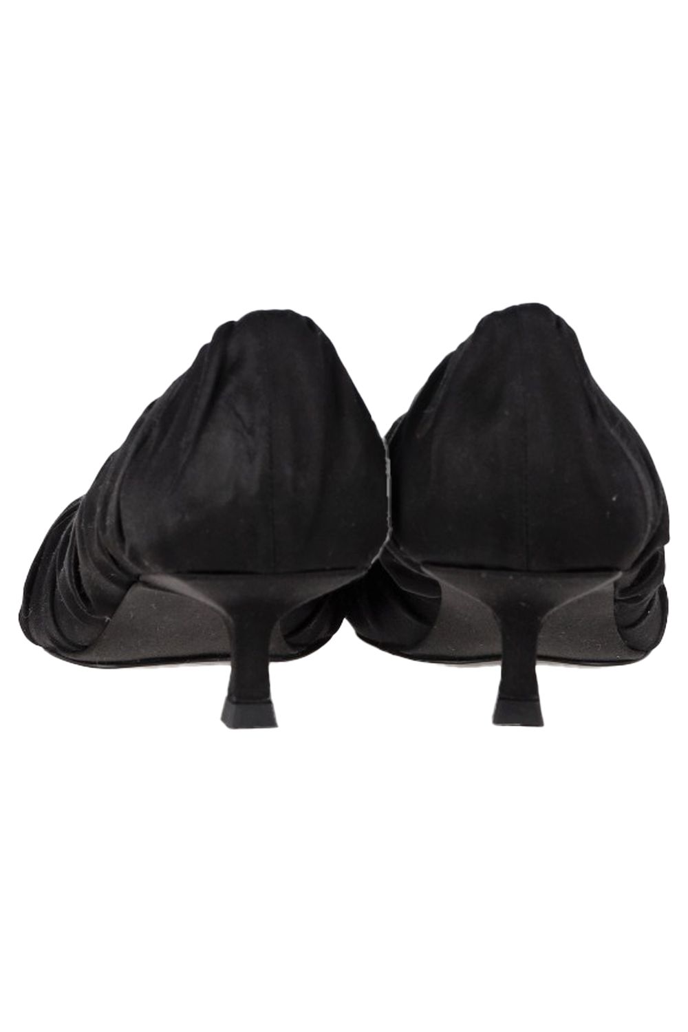  Khaite Palmero Ruched Kitten-Heel Pumps in Black Silk