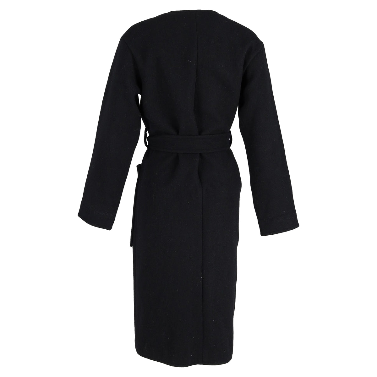 Celine Belted Coat in Black Cashmere