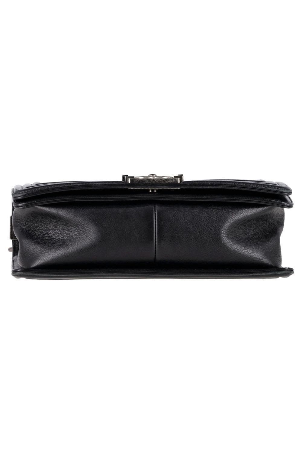 Chanel Quilted Medium Double Stitch Boy Flap Bag in Black Leather