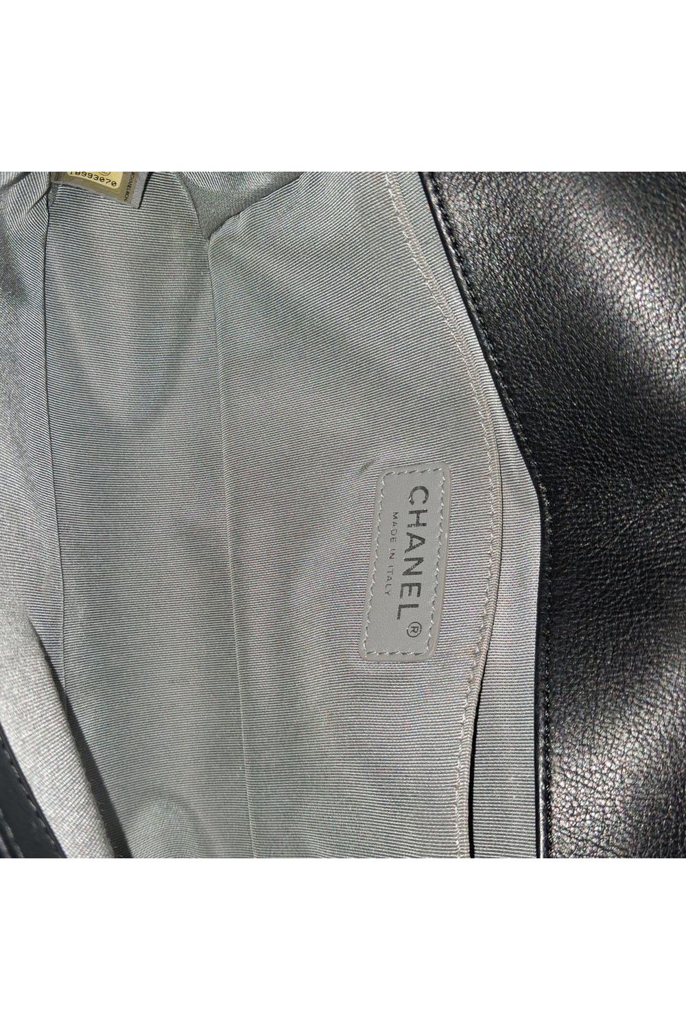 Chanel Quilted Medium Double Stitch Boy Flap Bag in Black Leather
