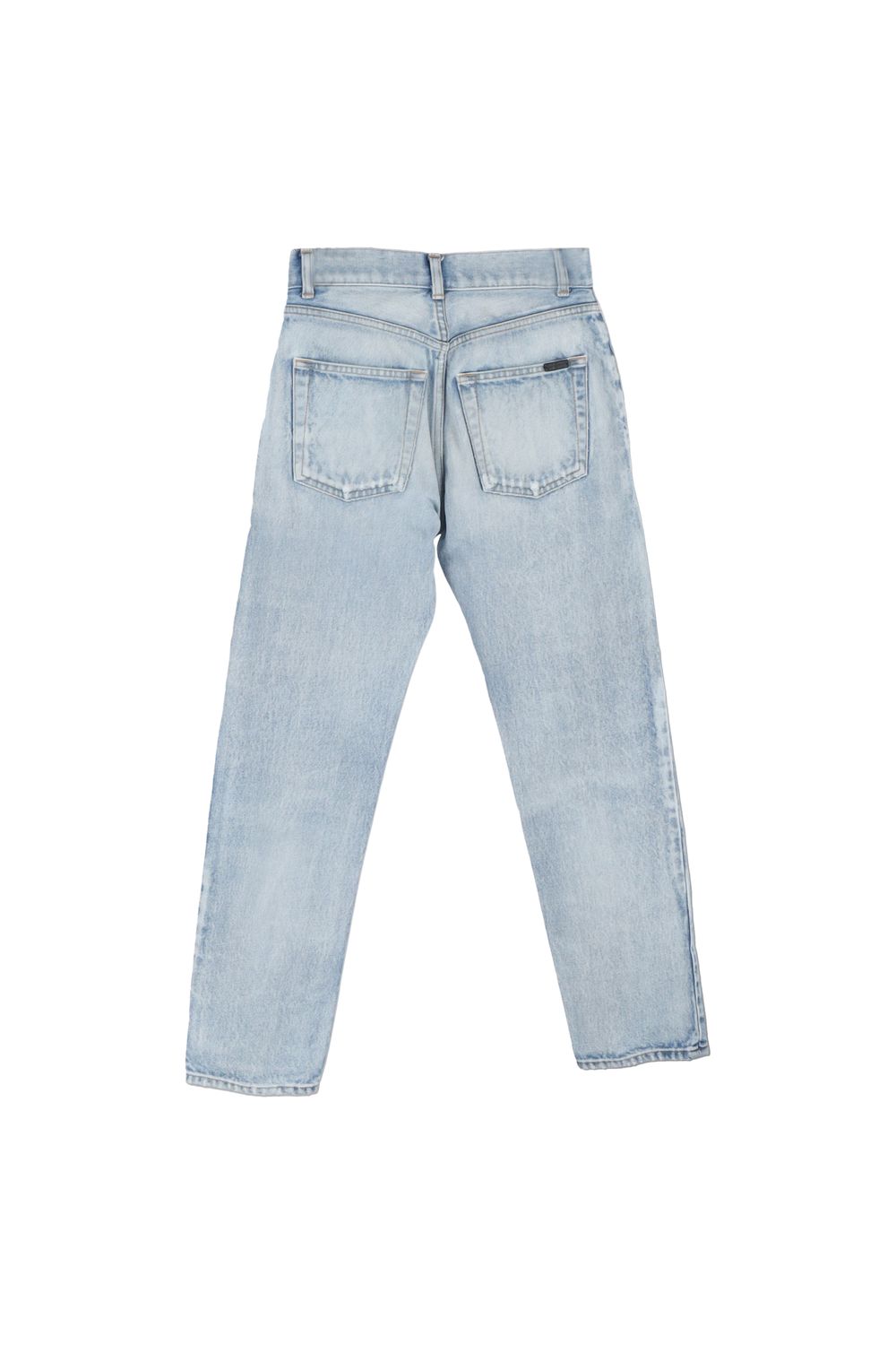  Saint Laurent High-Rise Regular Fit Jeans in Blue Cotton Denim