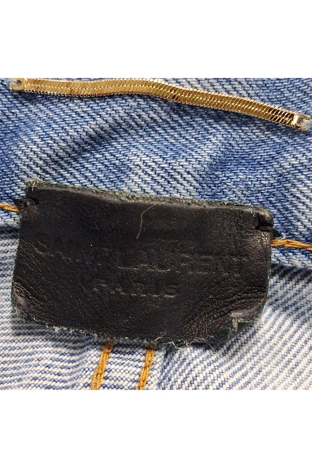  Saint Laurent High-Rise Regular Fit Jeans in Blue Cotton Denim