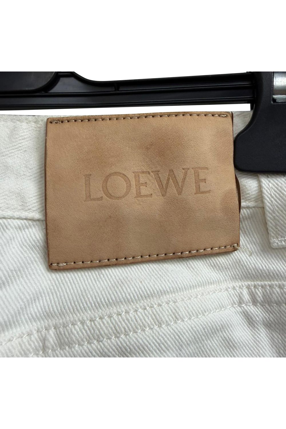  Loewe High-Rise Wide-Leg Jeans in White Cotton