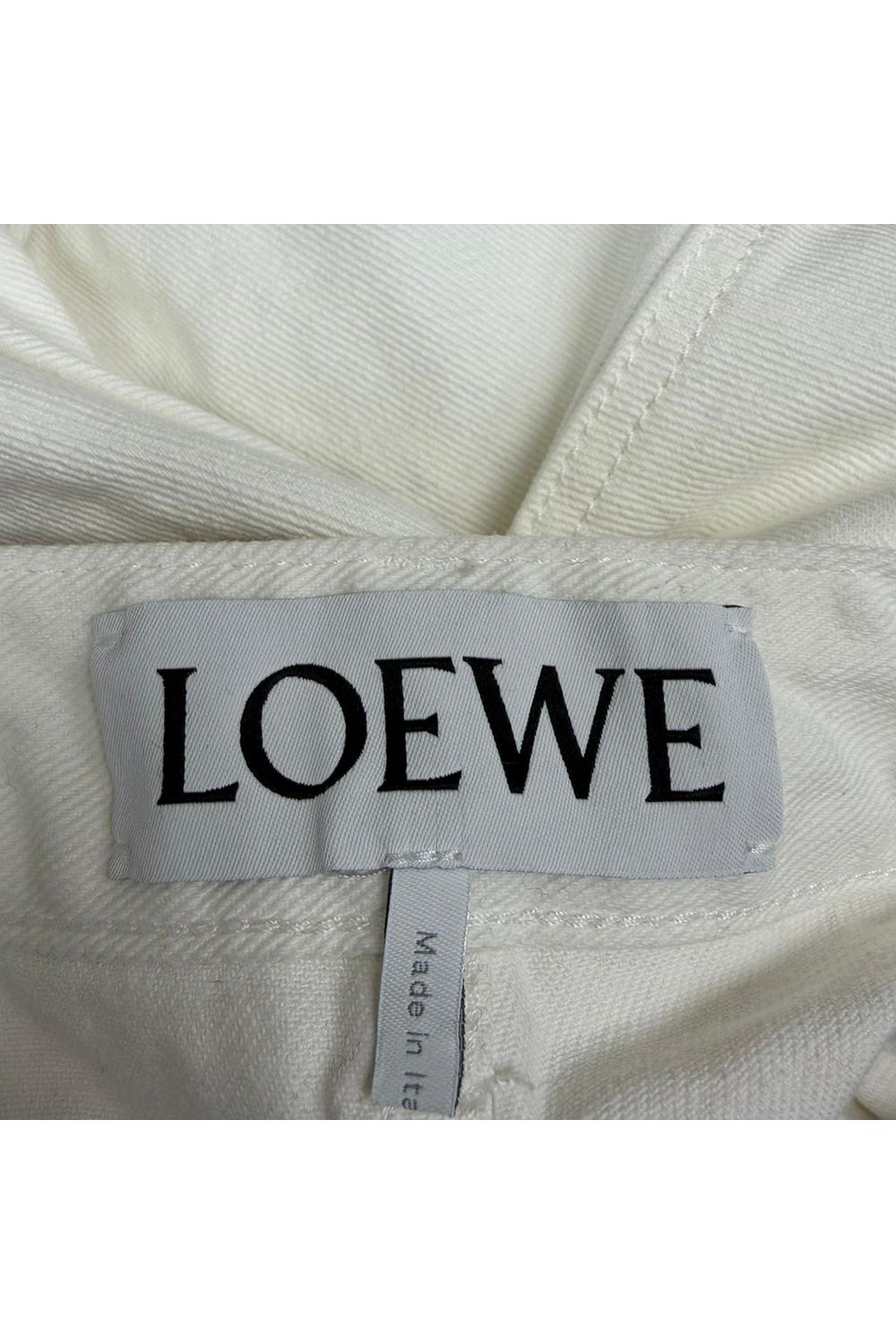  Loewe High-Rise Wide-Leg Jeans in White Cotton