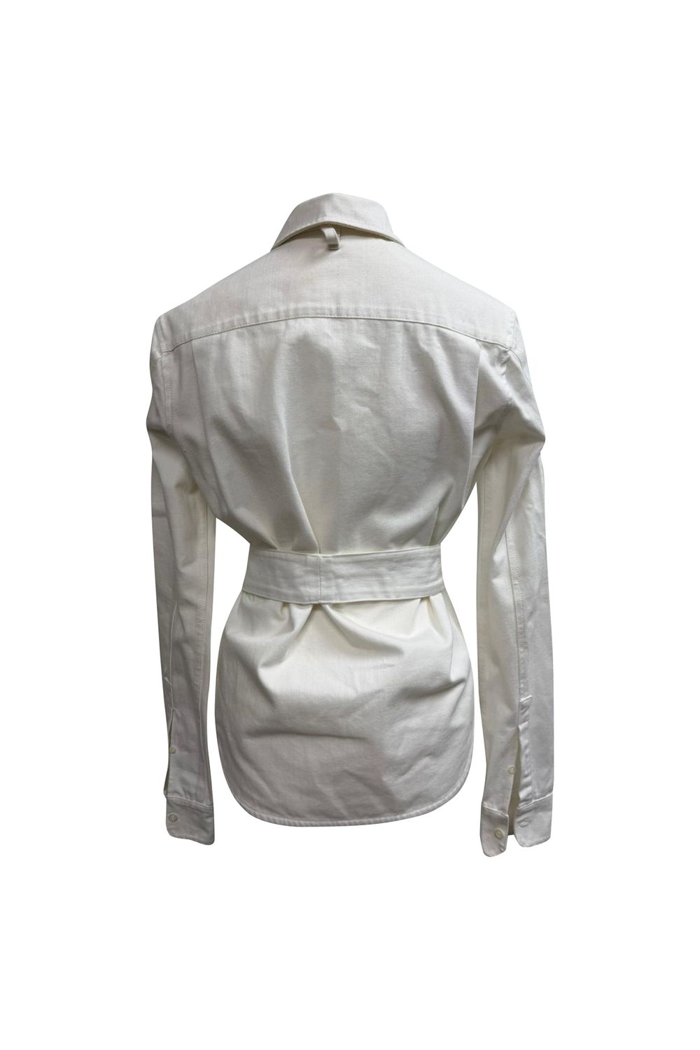 Loewe Belted Button Shirt in White Cotton