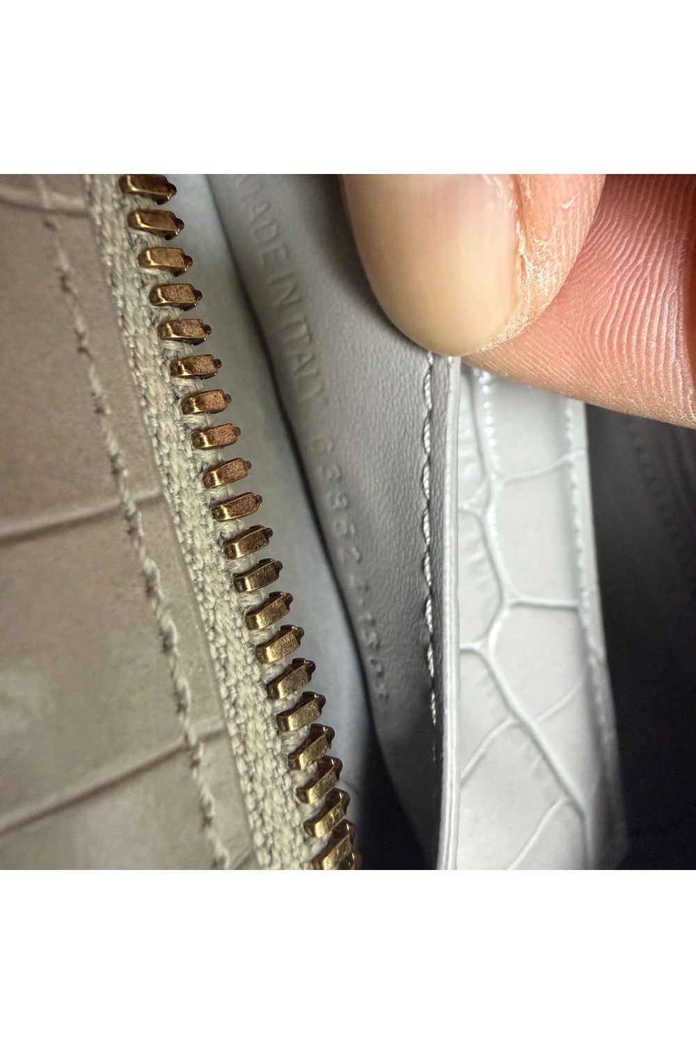  Balenciaga Mini Neo Classic City Croc-Embossed Handbag in Grey Leather