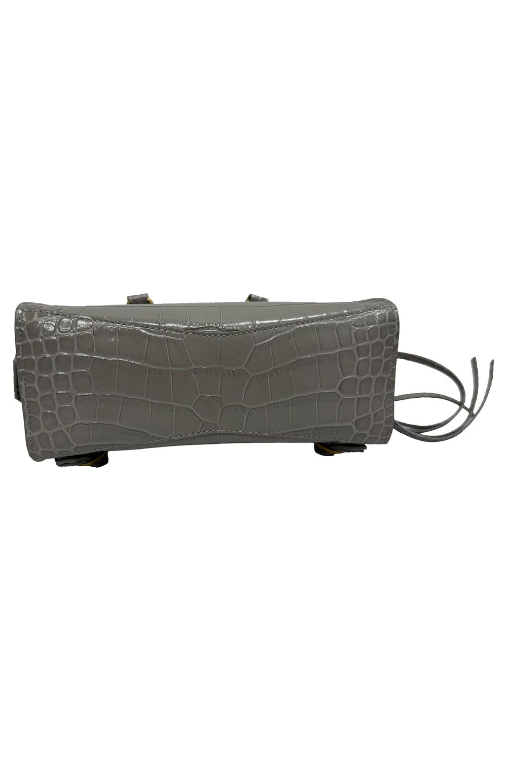  Balenciaga Mini Neo Classic City Croc-Embossed Handbag in Grey Leather