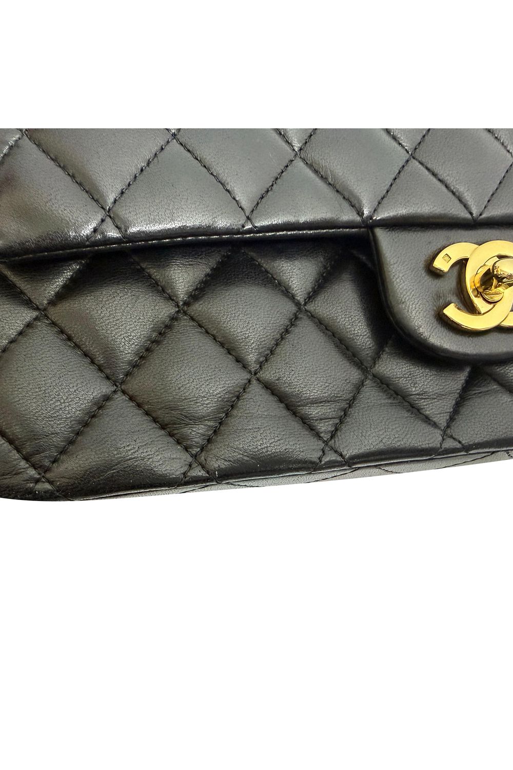 Chanel Medium Classic Double-Flap Shoulder Bag in Black Lamb Leather