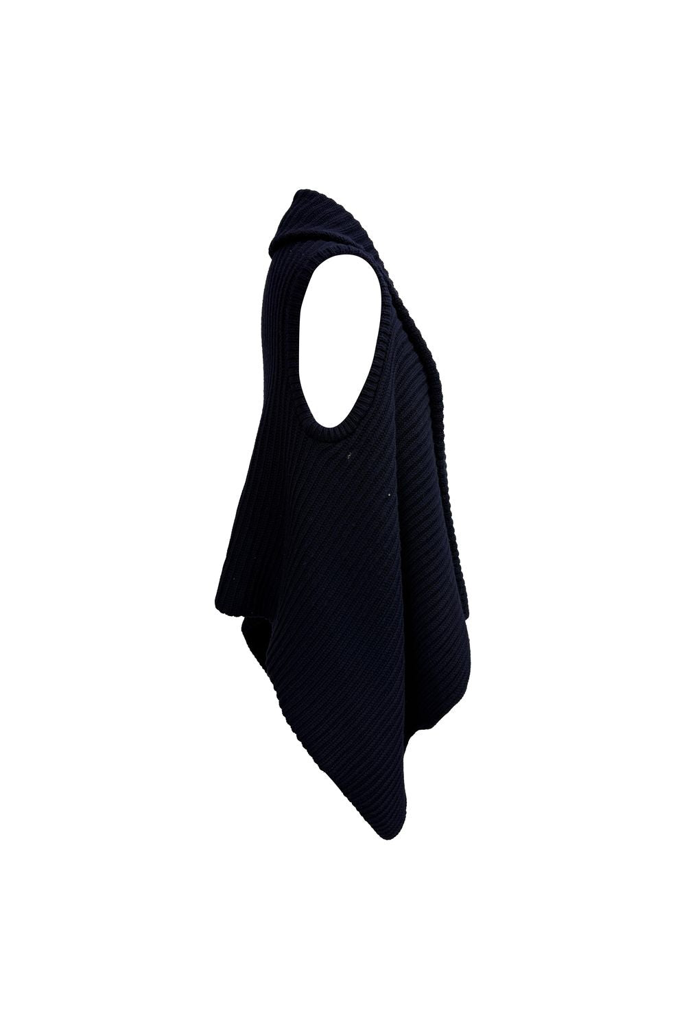 The Row Ribbed Knit Vest in Blue Wool