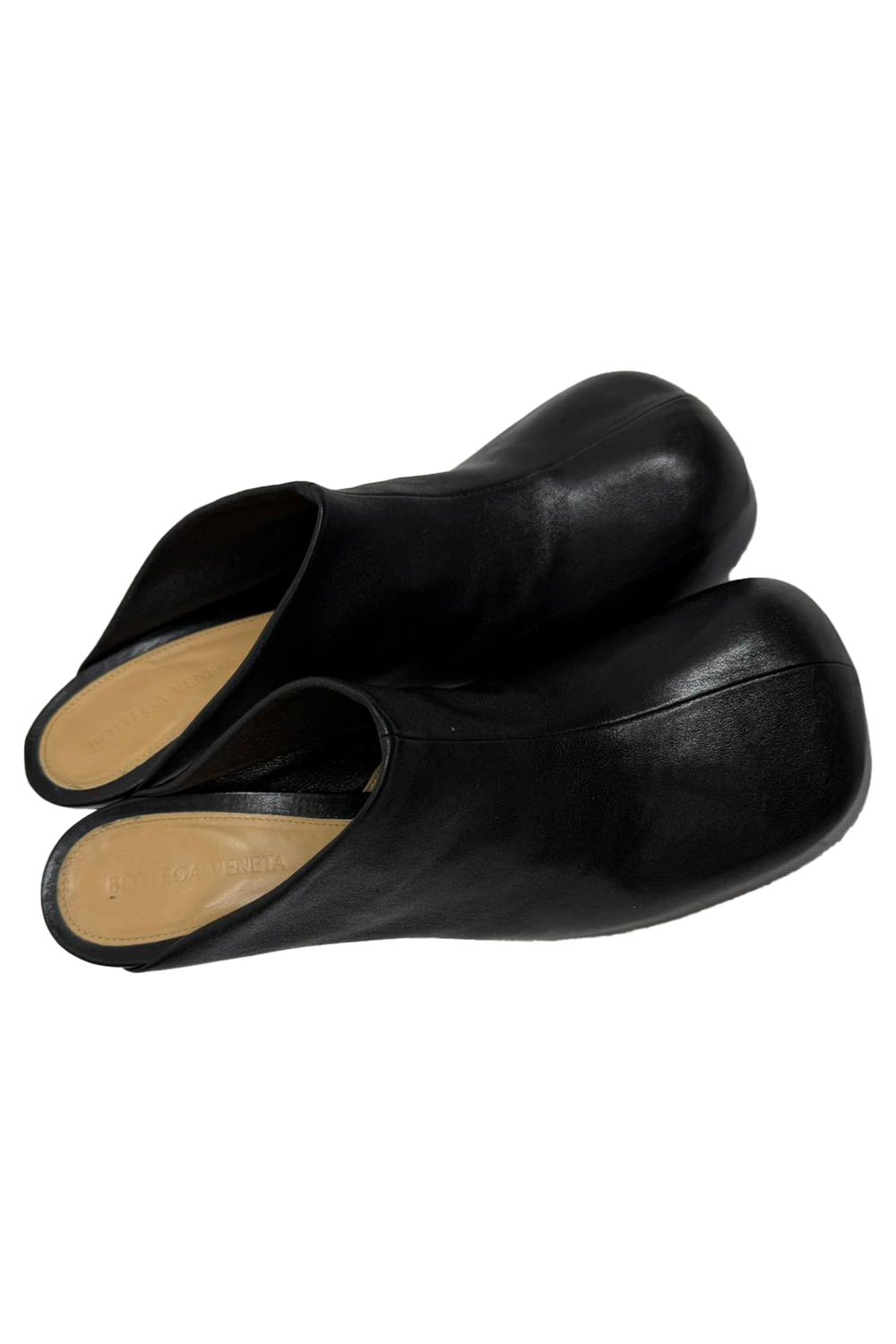  Bottega Veneta Bold Platform Mules in Black Leather