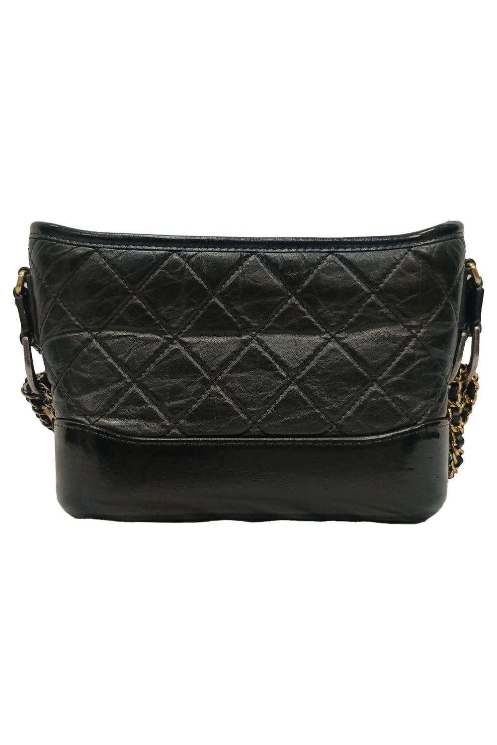 Chanel Small Gabrielle Hobo Bag in Black Calf Leather