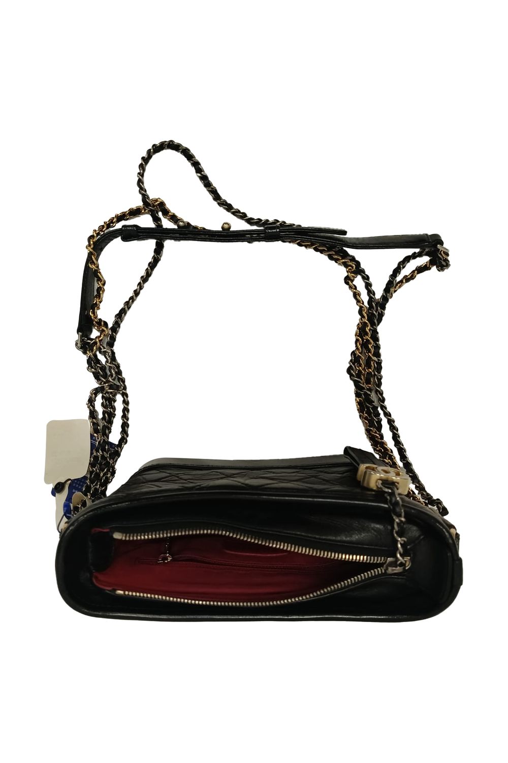 Chanel Small Gabrielle Hobo Bag in Black Calf Leather