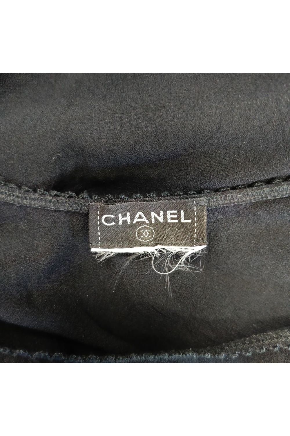 Chanel V-neck Lace-Trimmed Tank Top in Black Viscose