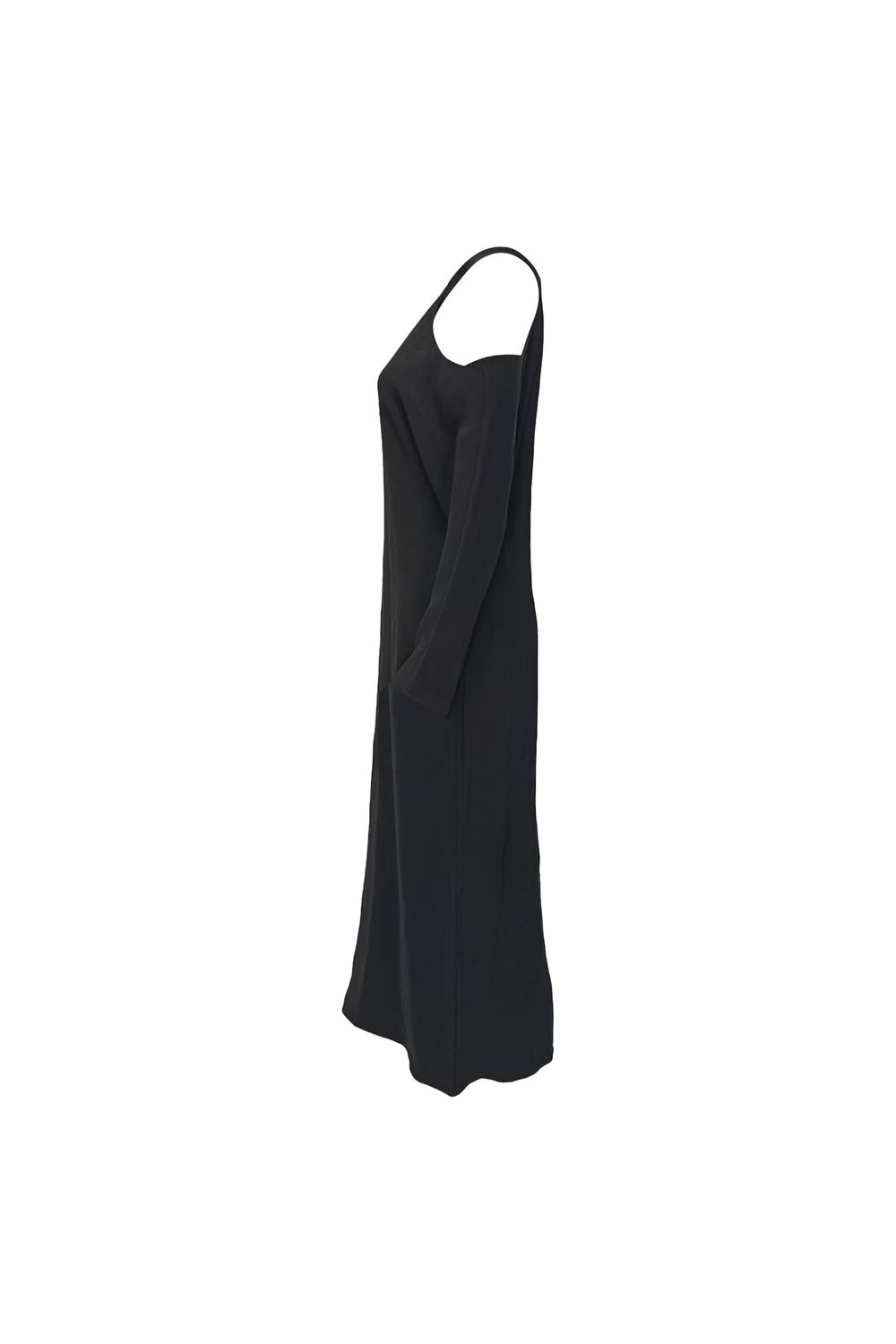 The Row Cutout Shoulder Midi Dress in Black Viscose