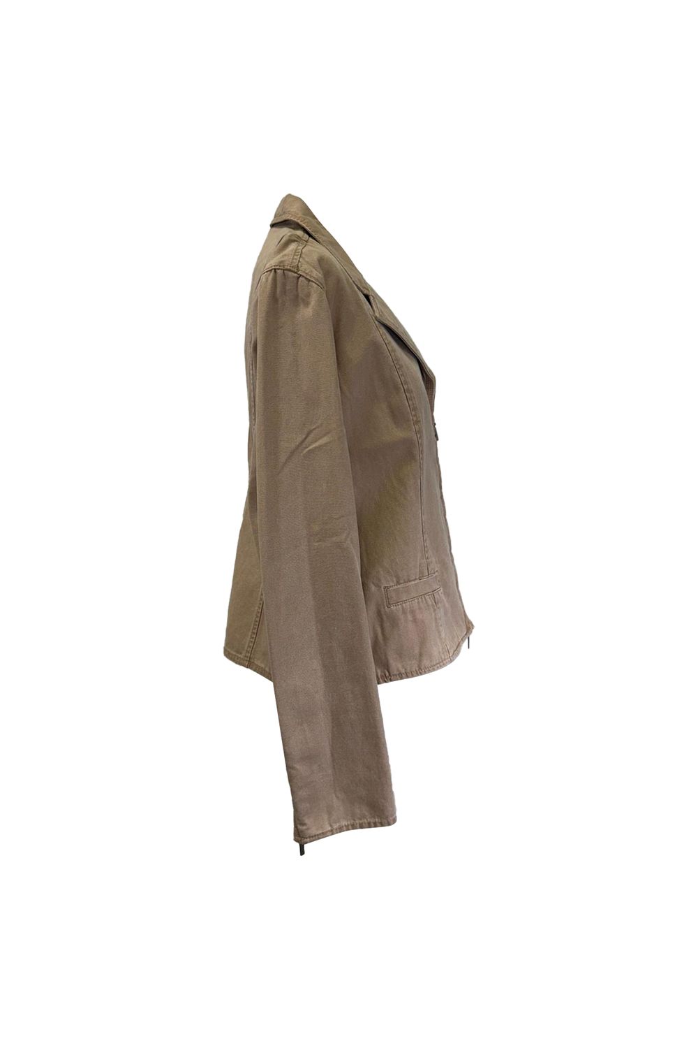  Chanel Zip-Up Denim Jacket in Brown Cotton