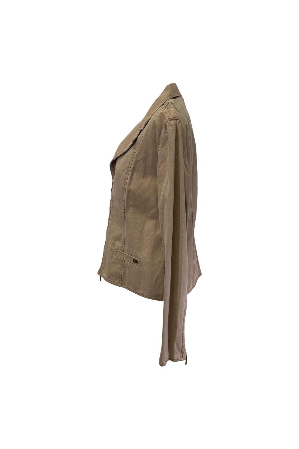  Chanel Zip-Up Denim Jacket in Brown Cotton