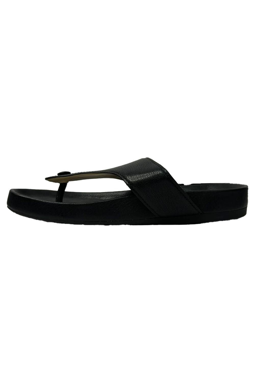 Loewe Ease Embellished Thong Slippers in Black Lamb Leather