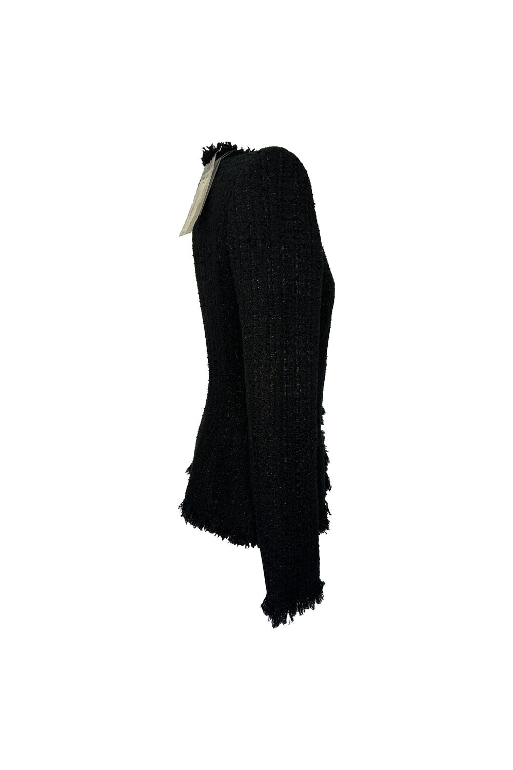 Alexander McQueen Mohair Tweed Evening Jacket in Black Polyamide