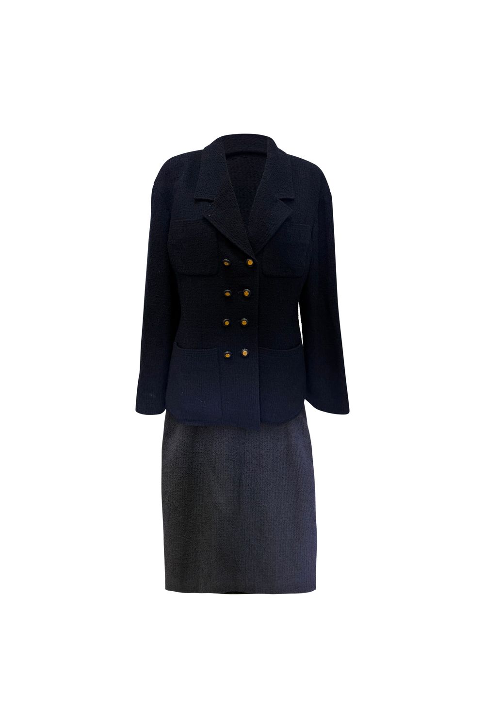Chanel Evening Jacket and Skirt in Navy Blue Wool