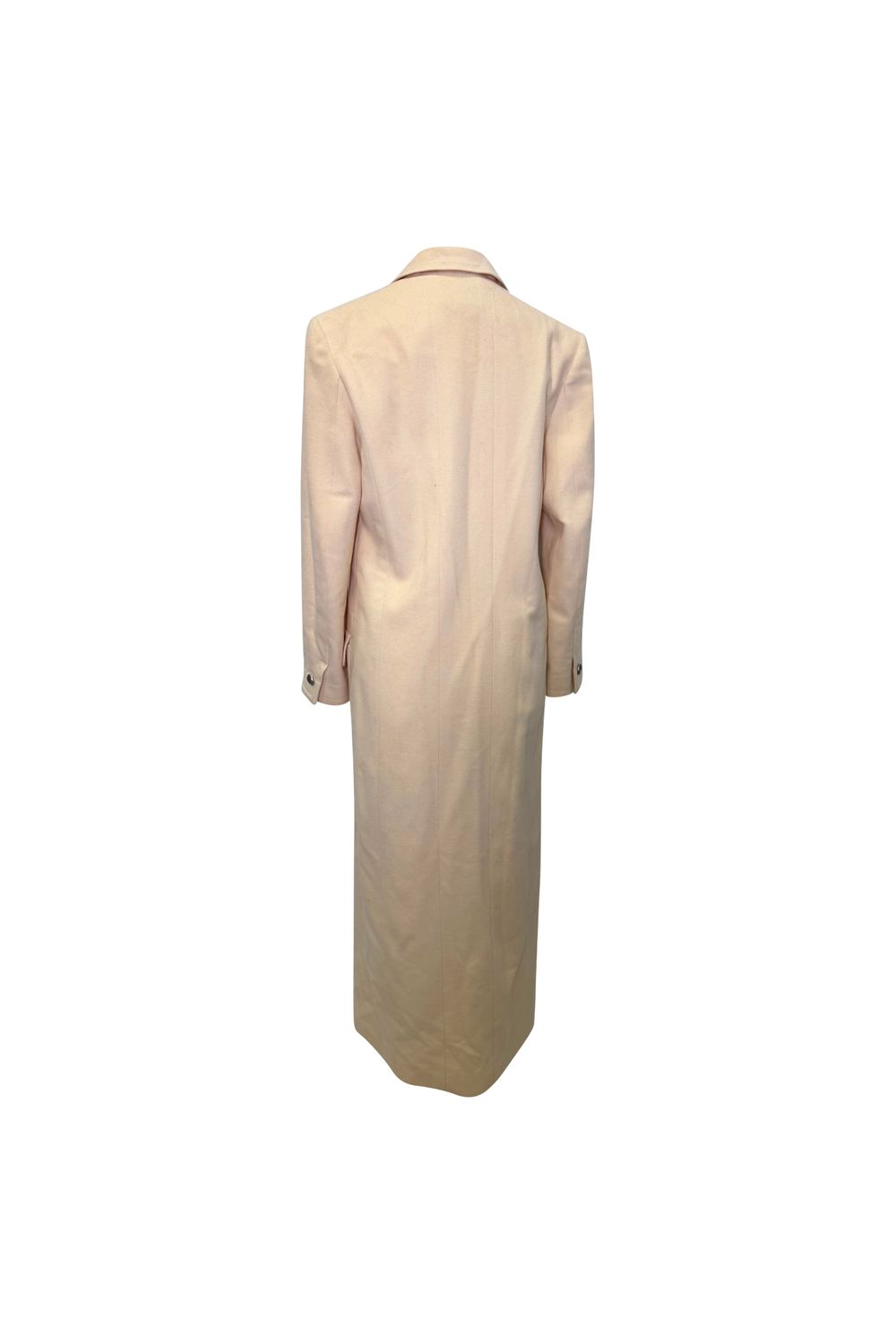 Chanel Single Breasted Long Coat in Cream Wool