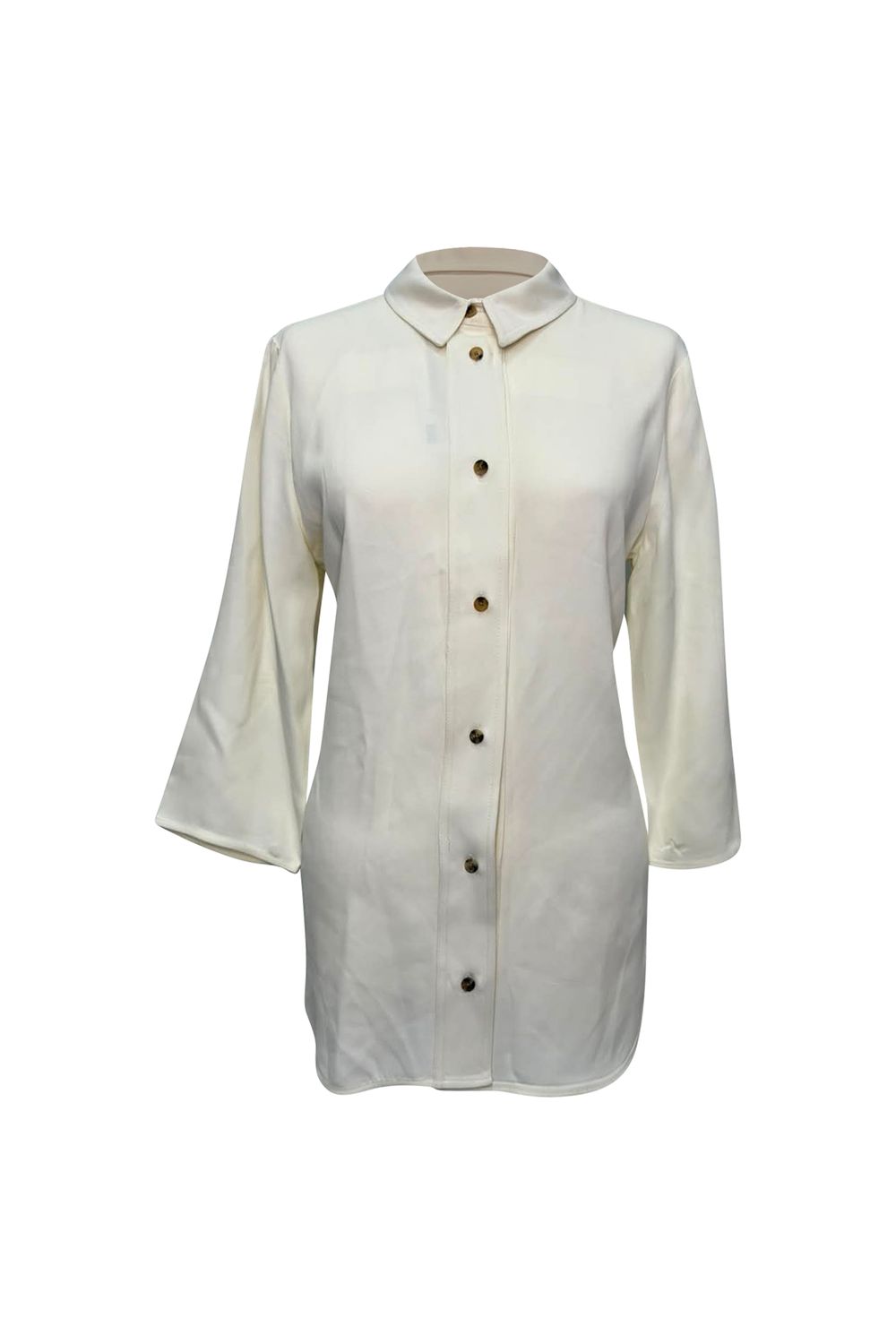  Khaite Button-Down Shirt in Cream Acetate