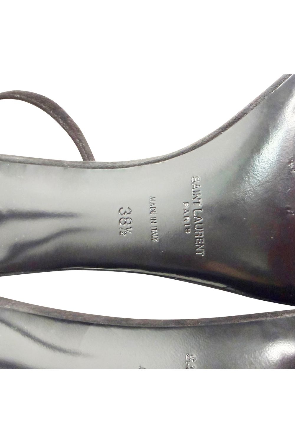  Saint Laurent Lexi 65 Ankle Strap Sandal Heels in Black Suede