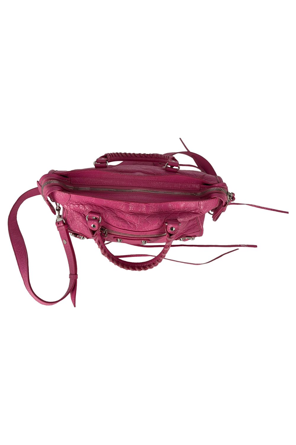 Balenciaga Small Classic City Studs Bag in Pink Leather