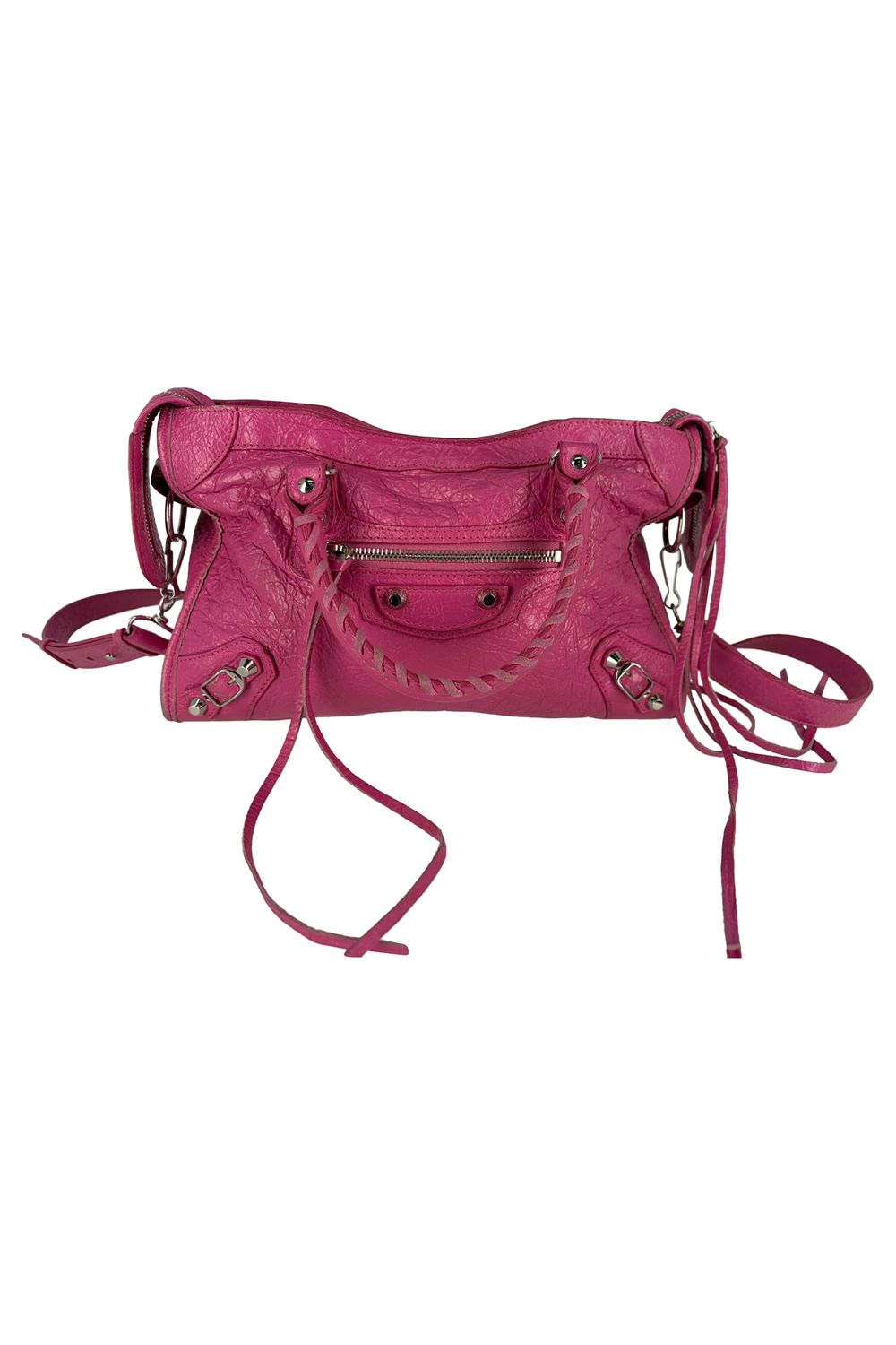 Balenciaga Small Classic City Studs Bag in Pink Leather