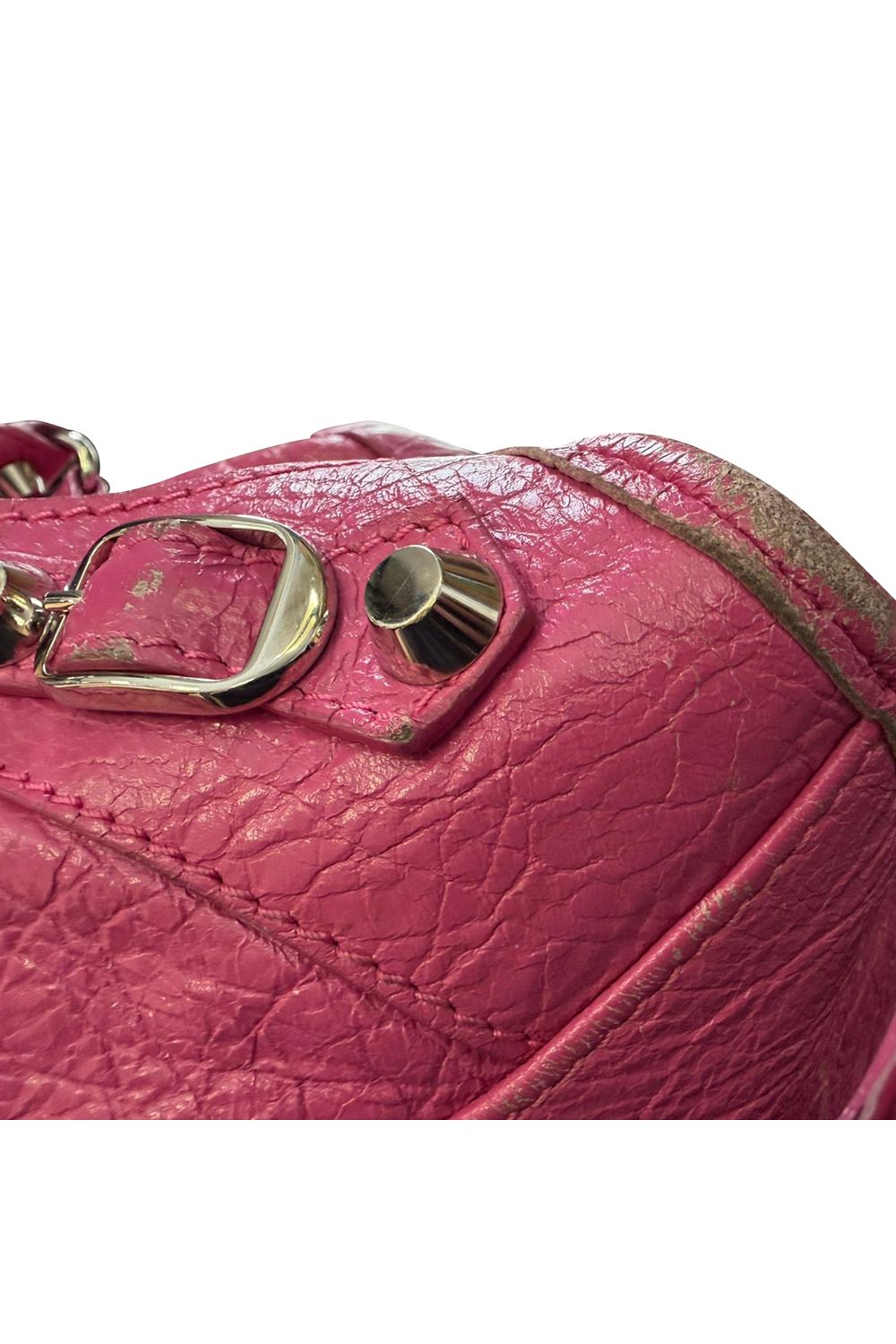Balenciaga Small Classic City Studs Bag in Pink Leather