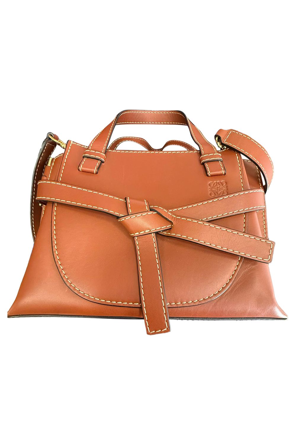 Loewe Mini Gate Tote in Brown Leather