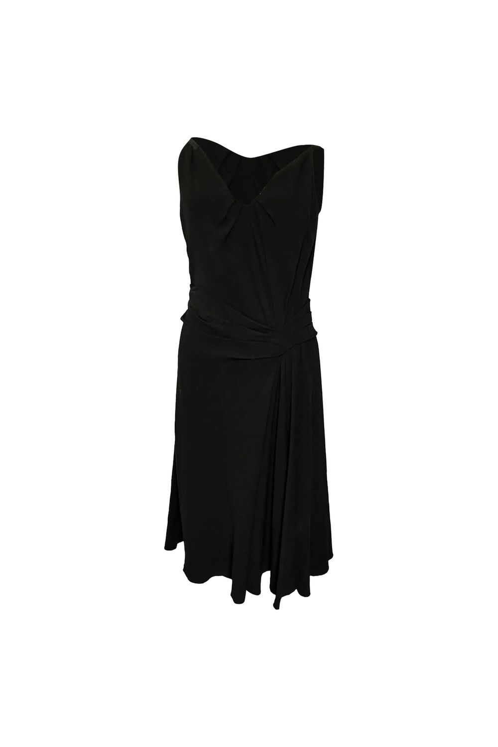 Prada V-Neck Mini Dress in Black Acetate