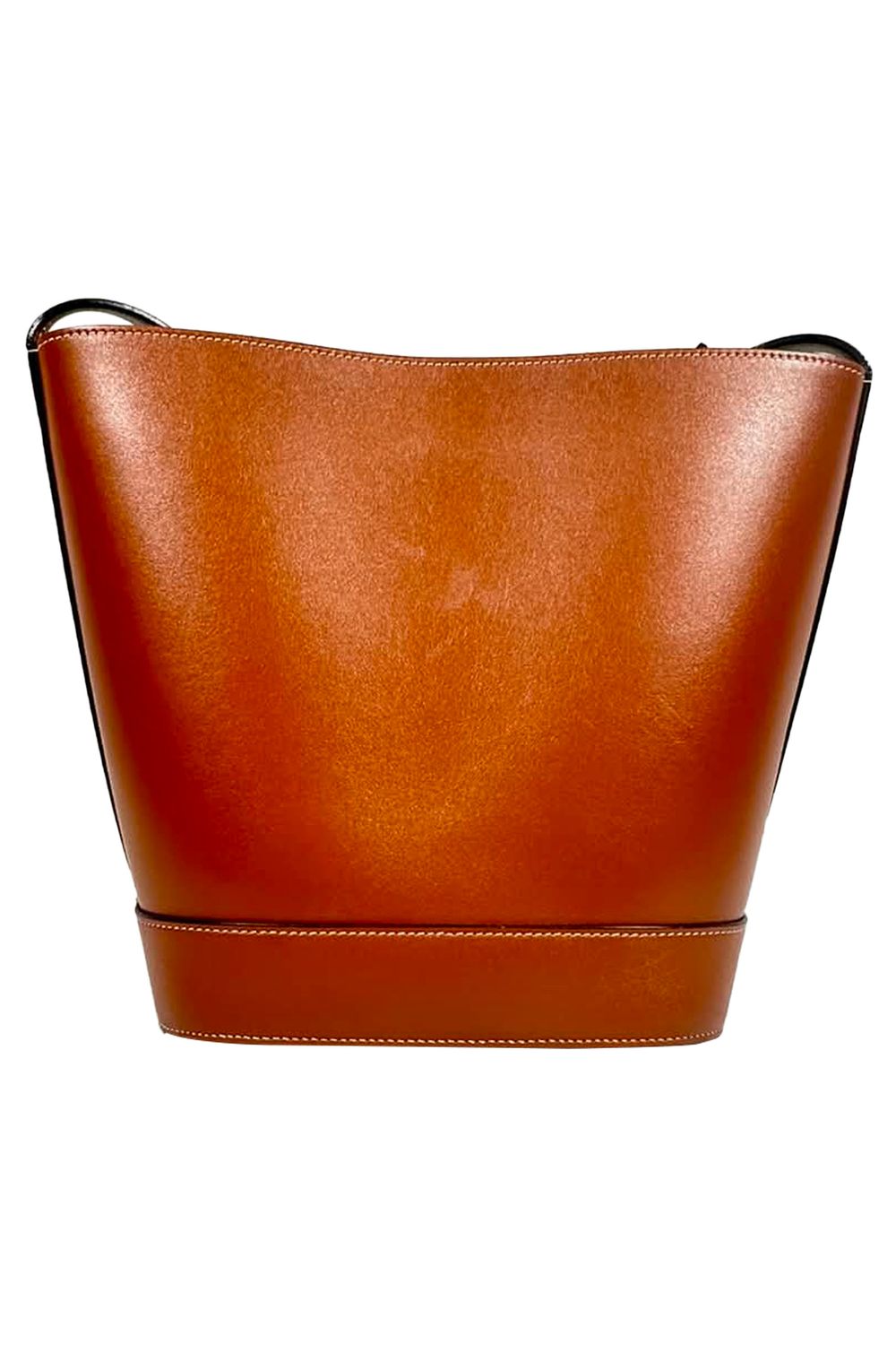 Celine Small Cuir Triomphe Bucket Bag in Brown Leather