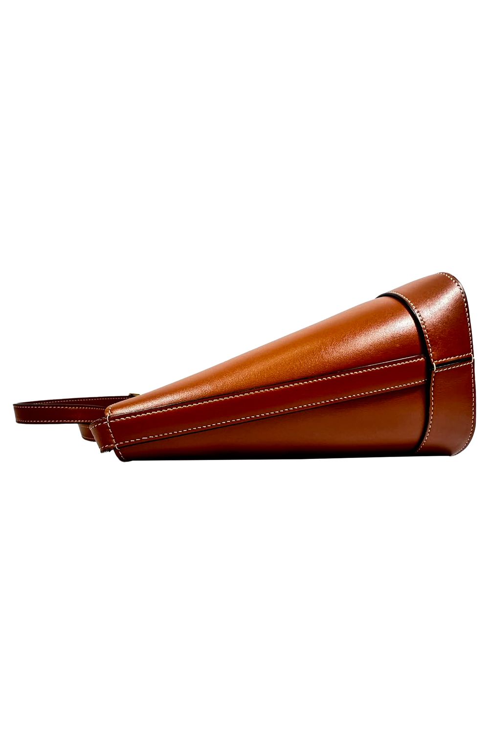 Celine Small Cuir Triomphe Bucket Bag in Brown Leather