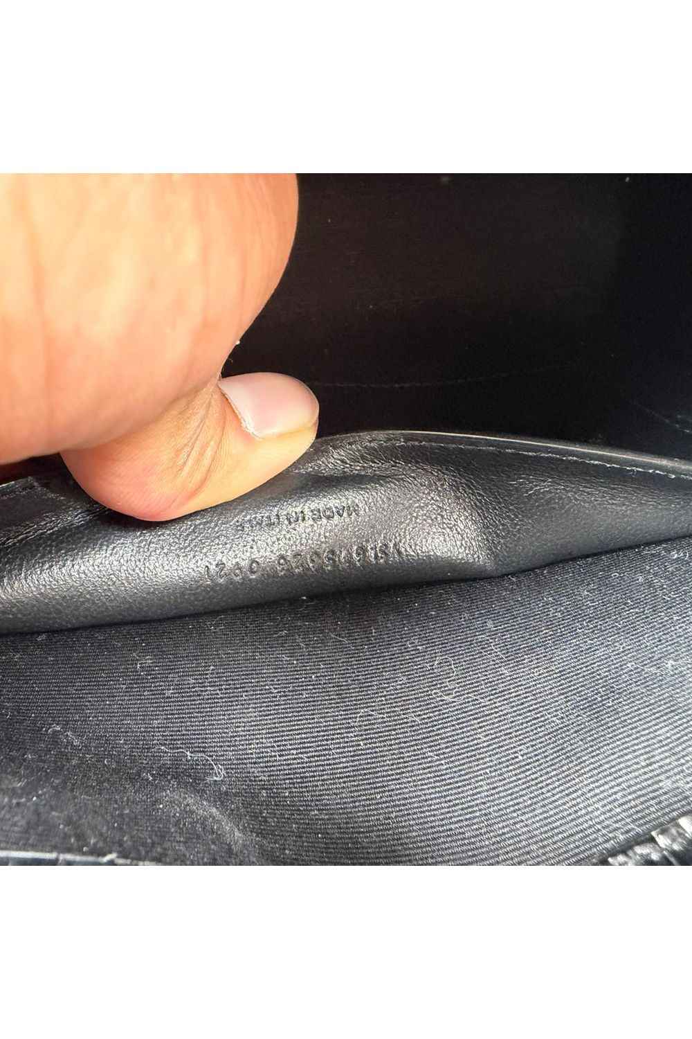 Saint Laurent Croc Embossed Manhattan Shoulder Bag in Black Leather